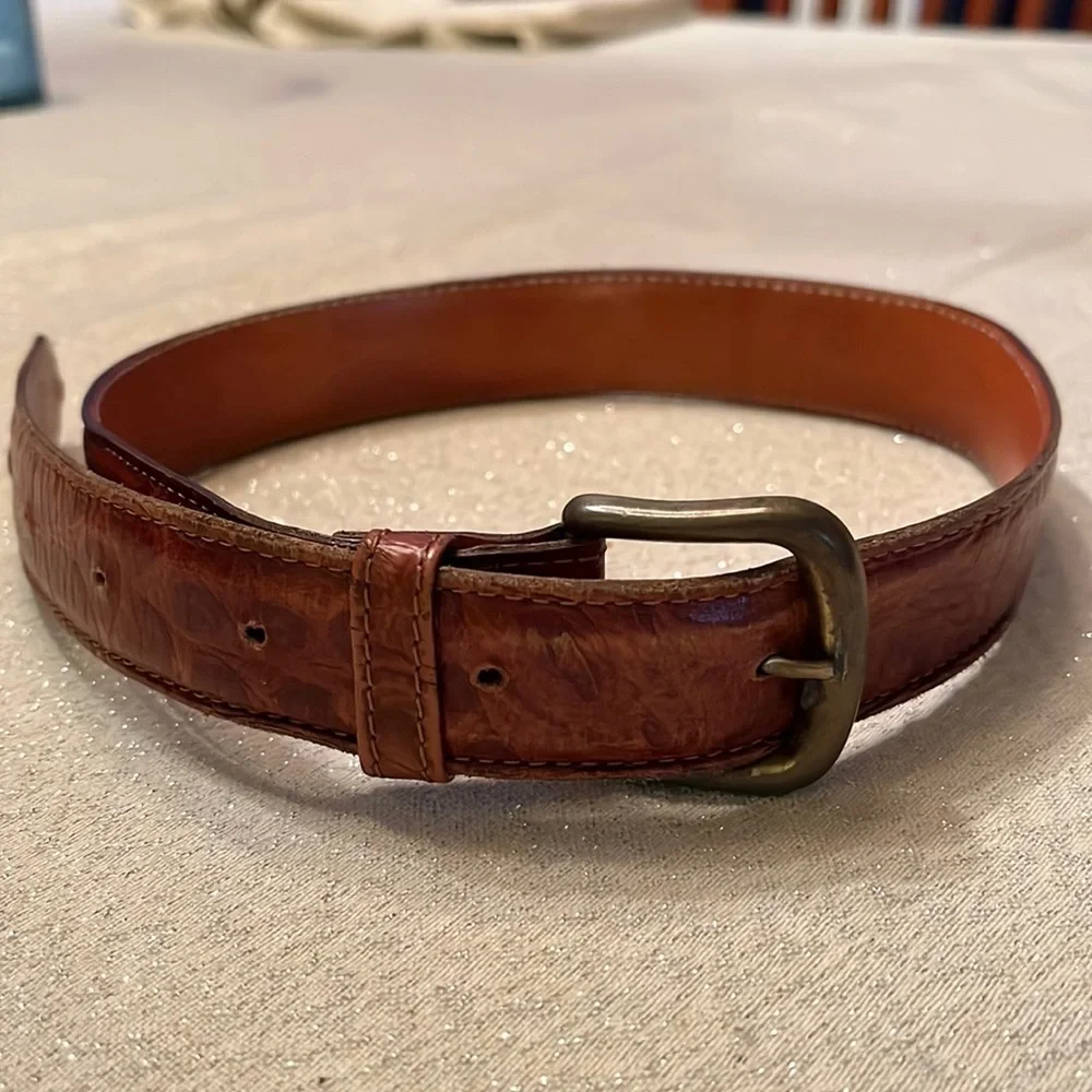 GAP | Kids Croc Embossed Brown Leather Belt XL